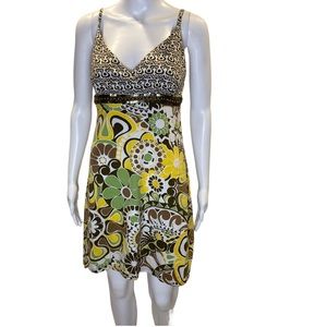 Joyous and Free Floral Printed Dress with sequin and beading embellishments